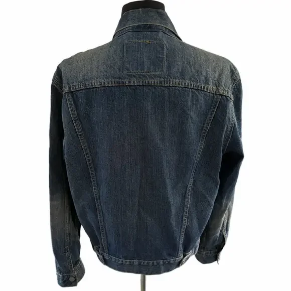 Levi's Faded Classic Trucker Blue Denim Small Jacket Distressed Red Tab 72335